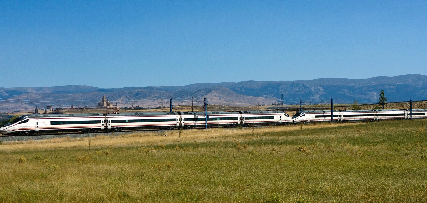 Alstom Pendolino train running in Spain