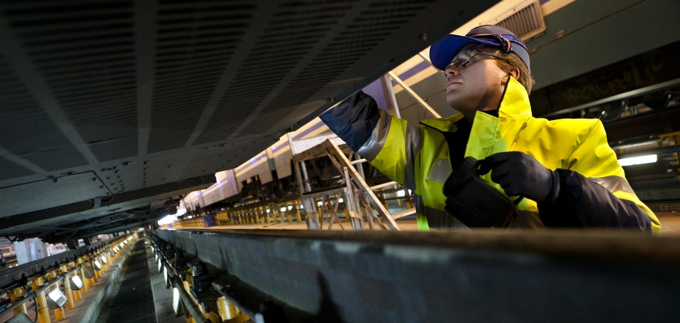 Maintenance activities on Coradia Meridian Train / Trenord Customer depot Fiorenza, Milano, Italy