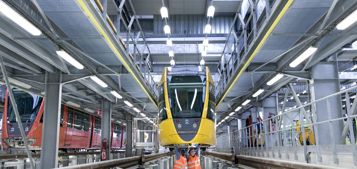  Reims Tramway at the depot and in test