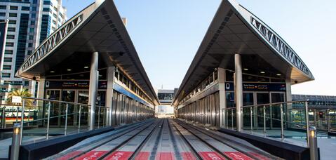 Dubai Marina station. Artistic image. View on the APS system