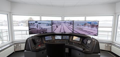 Driver’s desk in the Remote Operation Centre Germany