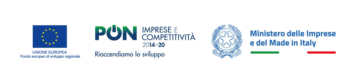 UNIONE EUROPEA: Fondo europeo di sviluppo regionale, PON IMPRESE E COMPETITIVITA 2014>20: Riaccendiamo lo sviluppo, Ministero dell Imprese e del Made in Italy