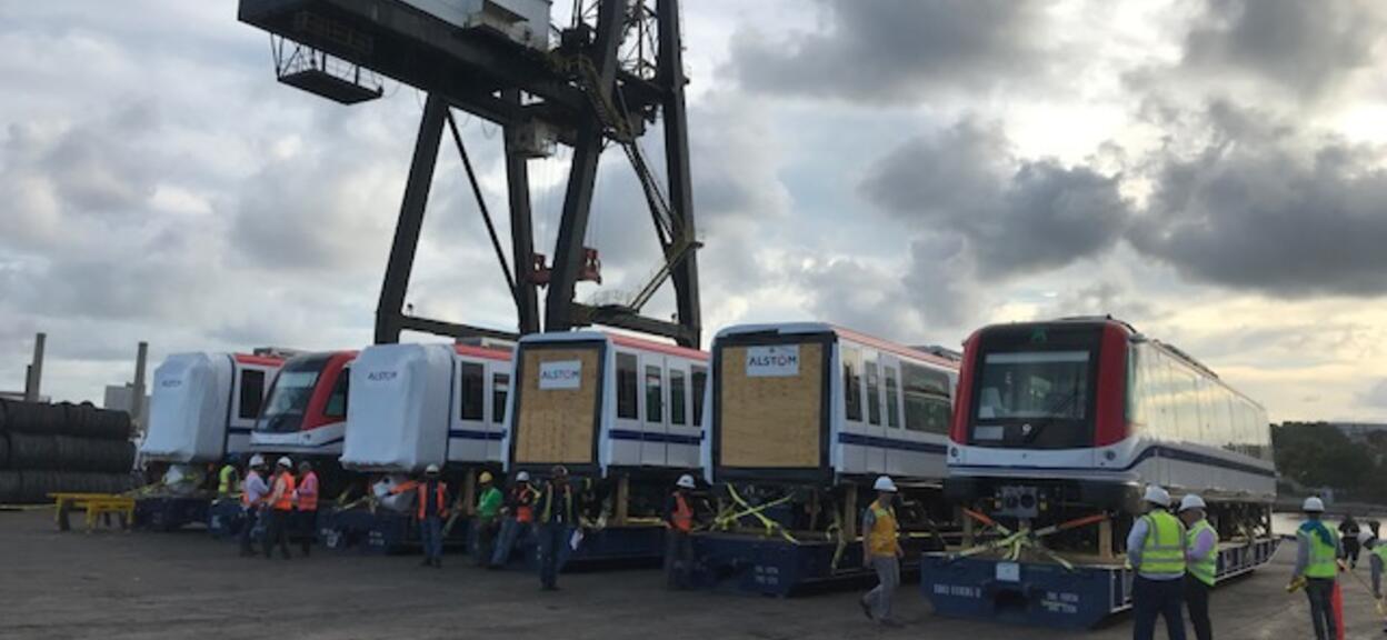 Delivery of the first two metro trains for Santo Domingo Line 2B© Alstom