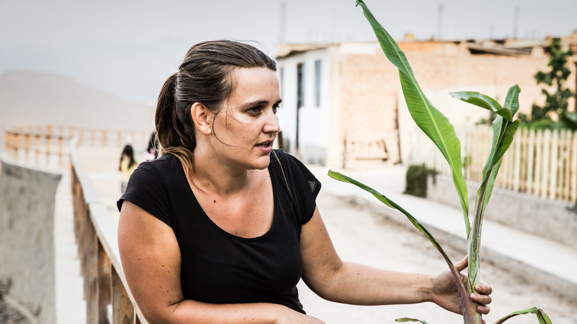 Manon is an architect, she supports the community in their projects. The Jazmines Community is located north of Lima. Alstom Foundation. Peru, March