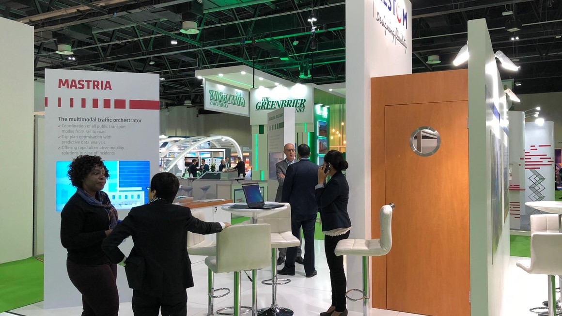 Alstom booth at Middle East Rail Dubai 2019