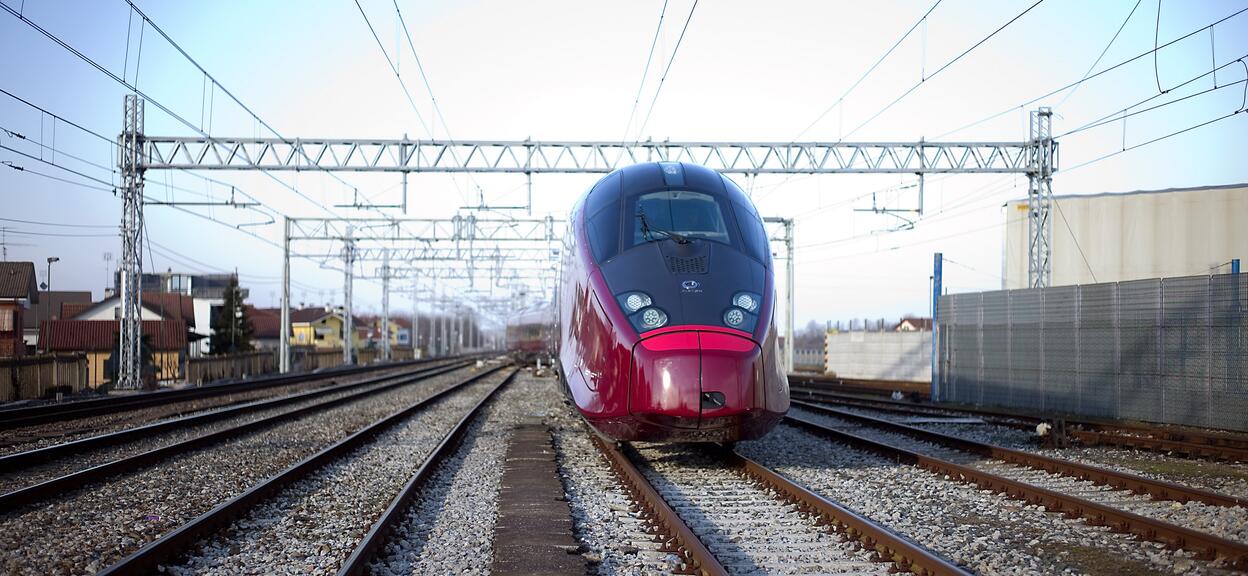 Front view of the AGV Italo for the Italian rail operator NTV 