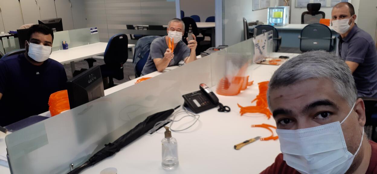 Face shields Brazil COVID 3D Printing