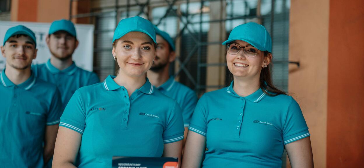 Hostesses from Ceske Drahy at Coradia iLint Railshow 