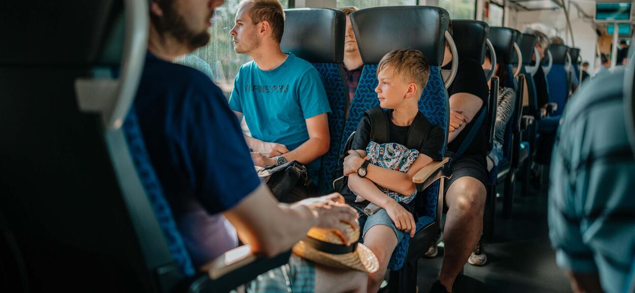 Passengers on board the Coradia iLint in the Czech Republic