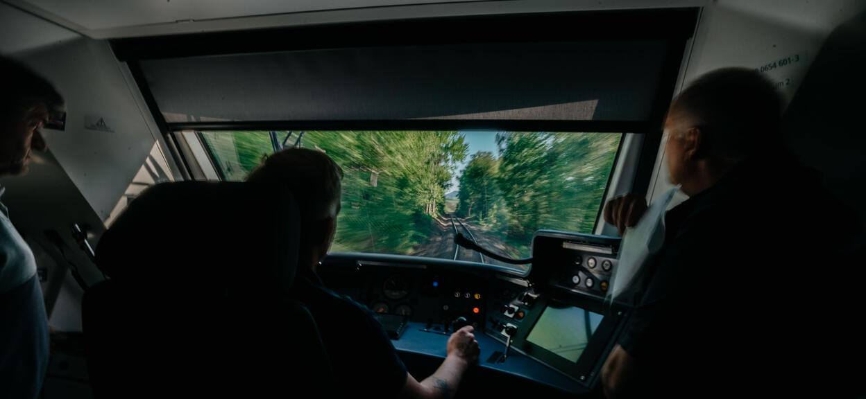 Czechia Hydrogen Railshow drivers view on track May 2022