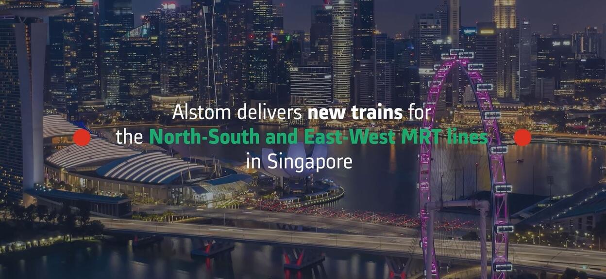 Alstom delivers new trains for the North-South and East-West MRT lines in Singapore