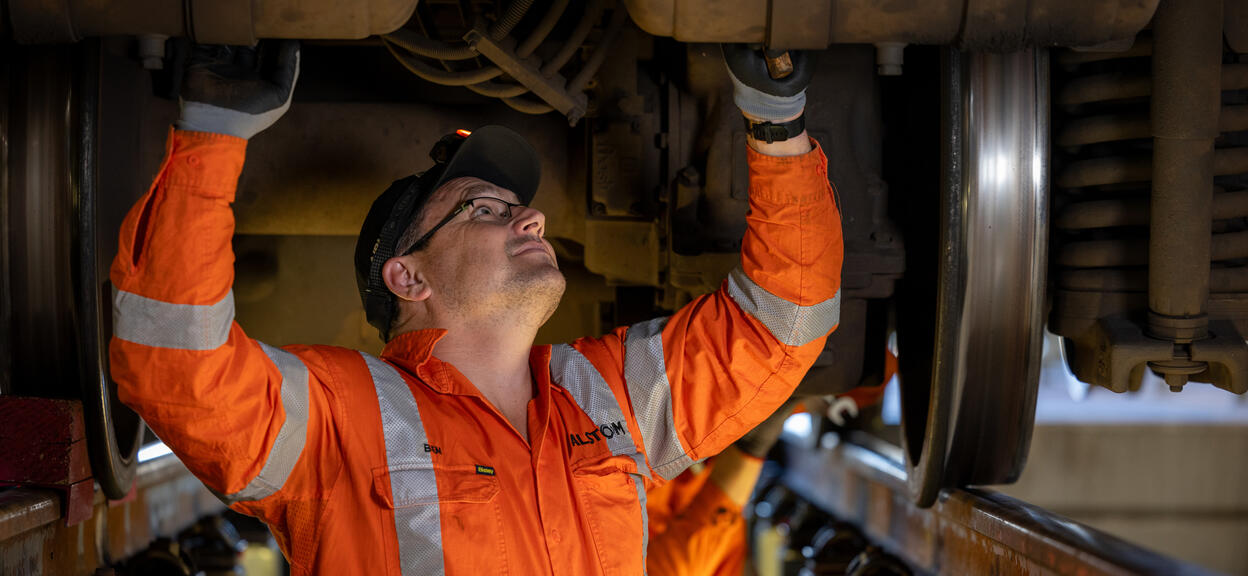 Alstom employee at Wulkuraka site in Queensland, Australia