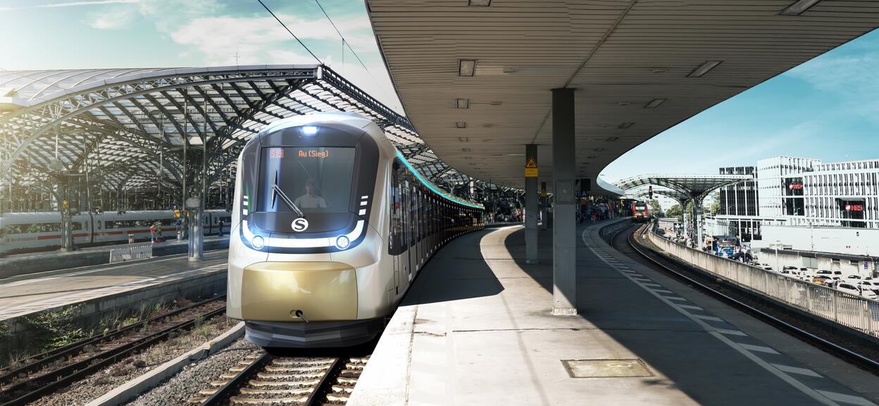 Design view S-Bahn Cologne exterior view in station