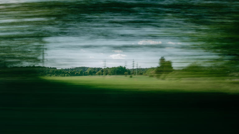 Alstom hydrogen railshow Czech countryside 