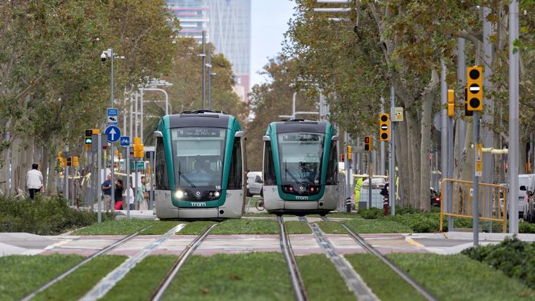 Tecnología sin catenaria en la conexión del tranvía de Barcelona
