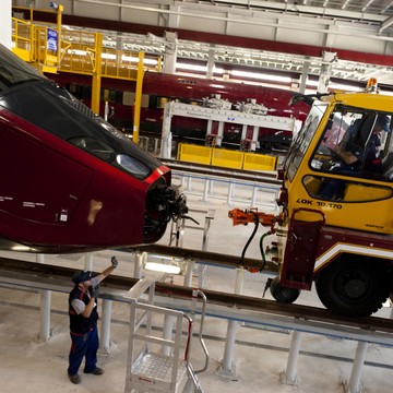 Maintenance sur l’AGV Italo, Dépôt Nola, Italie © Alstom / A.Février