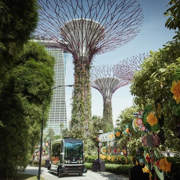 Driverless EasyMile shuttle in Singapore © Alstom/Arnaud Février