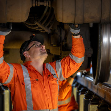 Alstom employee at Wulkuraka site in Queensland, Australia