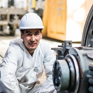 EKZ employee working at site in Kazakhstan