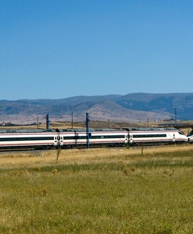 Alstom Pendolino train running in Spain