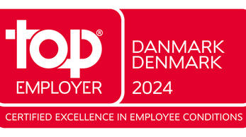 top EMPLOYER DENMARK 2024 - CERTIFIED EXCELLENCE IN EMPLOYEE CONDITIONS