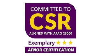 Copyright: AFNOR Certification COMMITTED TO CSR ALIGNED WITH AFAQ 26000 Exemplary, AFNOR CERTIFICATION