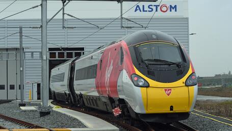Freshly painted Pendolino 25 in Widnes UK 