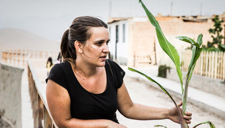 Manon is an architect, she supports the community in their projects. The Jazmines Community is located north of Lima. Alstom Foundation. Peru, March