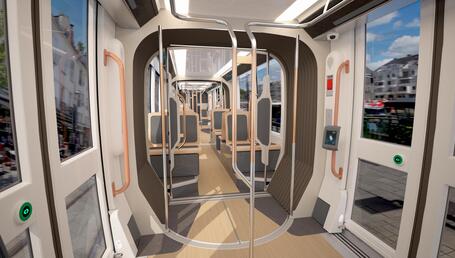 Amenagement interieur du tramway Citadis de Nantes