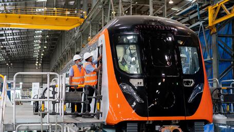 Movia Metro train at Savli site India