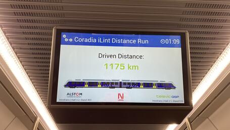 1175km Distance Record Coradia iLint indoor information panel