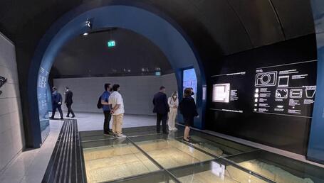 thens Line 3 Extension - Piraeus National Theatre station with ancient artefacts