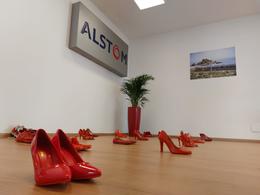 Red shoes installation Italy November 2022 Bari site