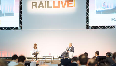 Leopoldu Maestu, MD Spain on stage at Rail Live 2021