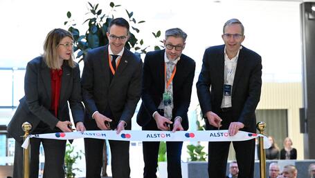 Cutting of ribbon at Vasteras innovation site opening in Sweden