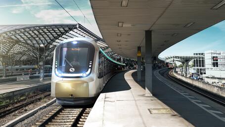 Design view S-Bahn Cologne exterior view in station