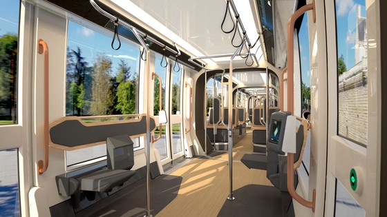 Design non contractuel de l'amenagement interieur du tramway Citadis de Nantes