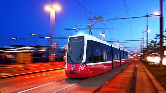 Flexity tram for Vienna, Austria, where COMPAS is also being tested