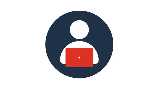 Pictogram user with laptop