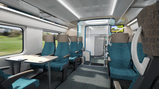 Copyright: ALSTOM SA. Mediasphere Zefiro Express intercity train interiors