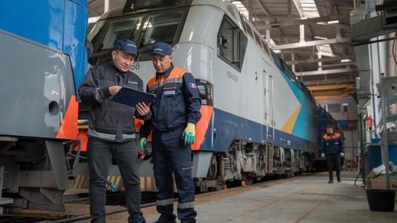 Copyright: ALSTOM SA 2023. YTHEAGENCY Kazakhstan site KZ8A locomotives maintenance