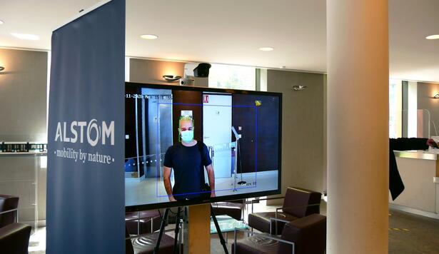 COVID temperature measurement in Saint-Ouen Headquarters