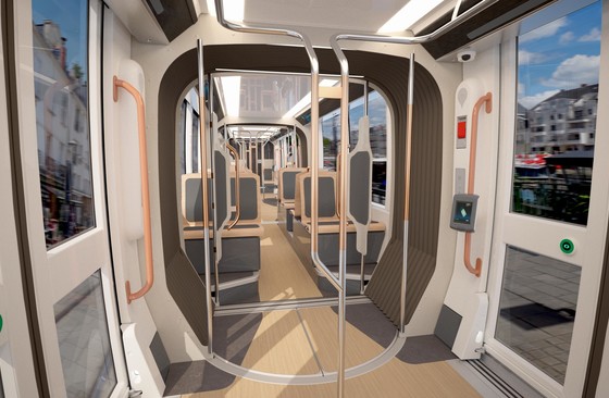 Amenagement interieur du tramway Citadis de Nantes