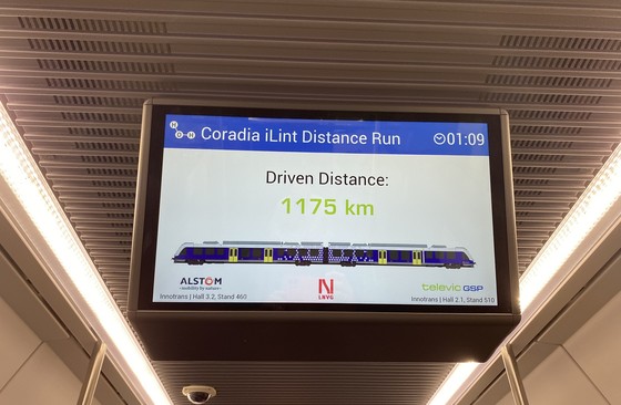 1175km Distance Record Coradia iLint indoor information panel