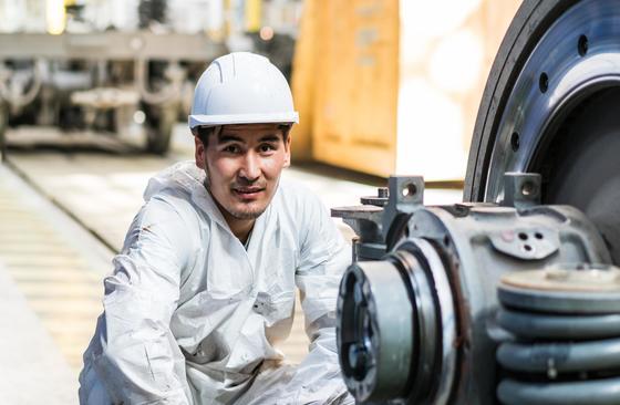 EKZ employee working at site in Kazakhstan