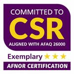 COMMITTED TO CSR ALIGNED WITH AFAQ 26000 Exemplary, AFNOR CERTIFICATION