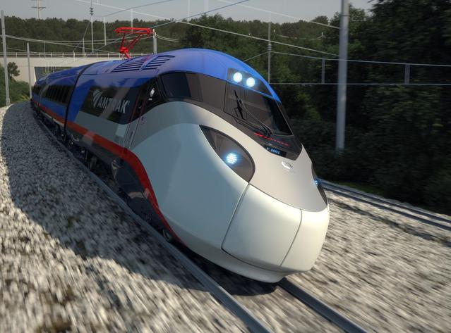 Running at speeds of up to 300 km/h (186 mph), trains are fitted with Tiltronix technology in order to take bends faster and thus reduce journey times.