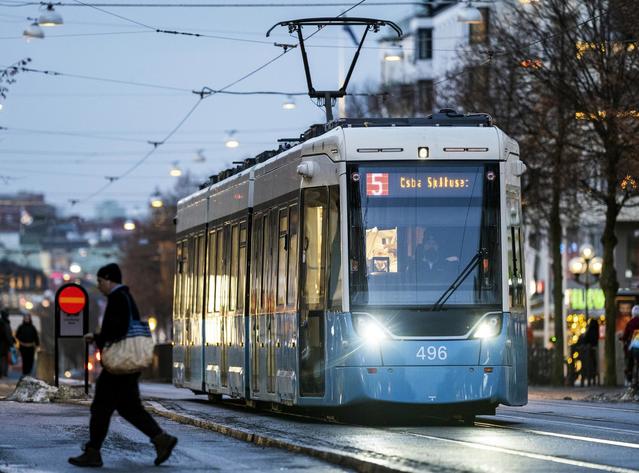 Flexity tram for Gothenburg’s transit authority Göteborgs Spårvägar in Sweden.